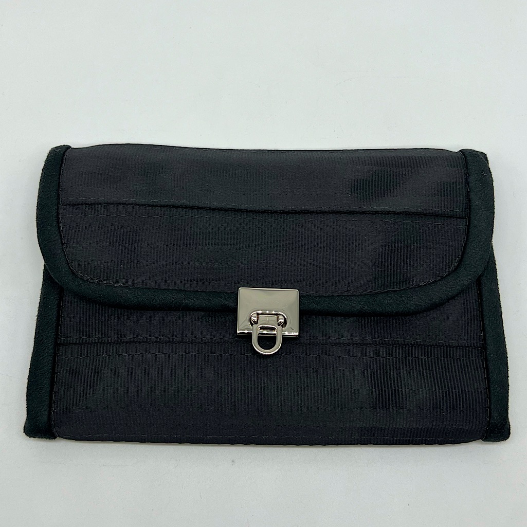 Nwt Handmade Black Seatbelt Wallet Organizer
